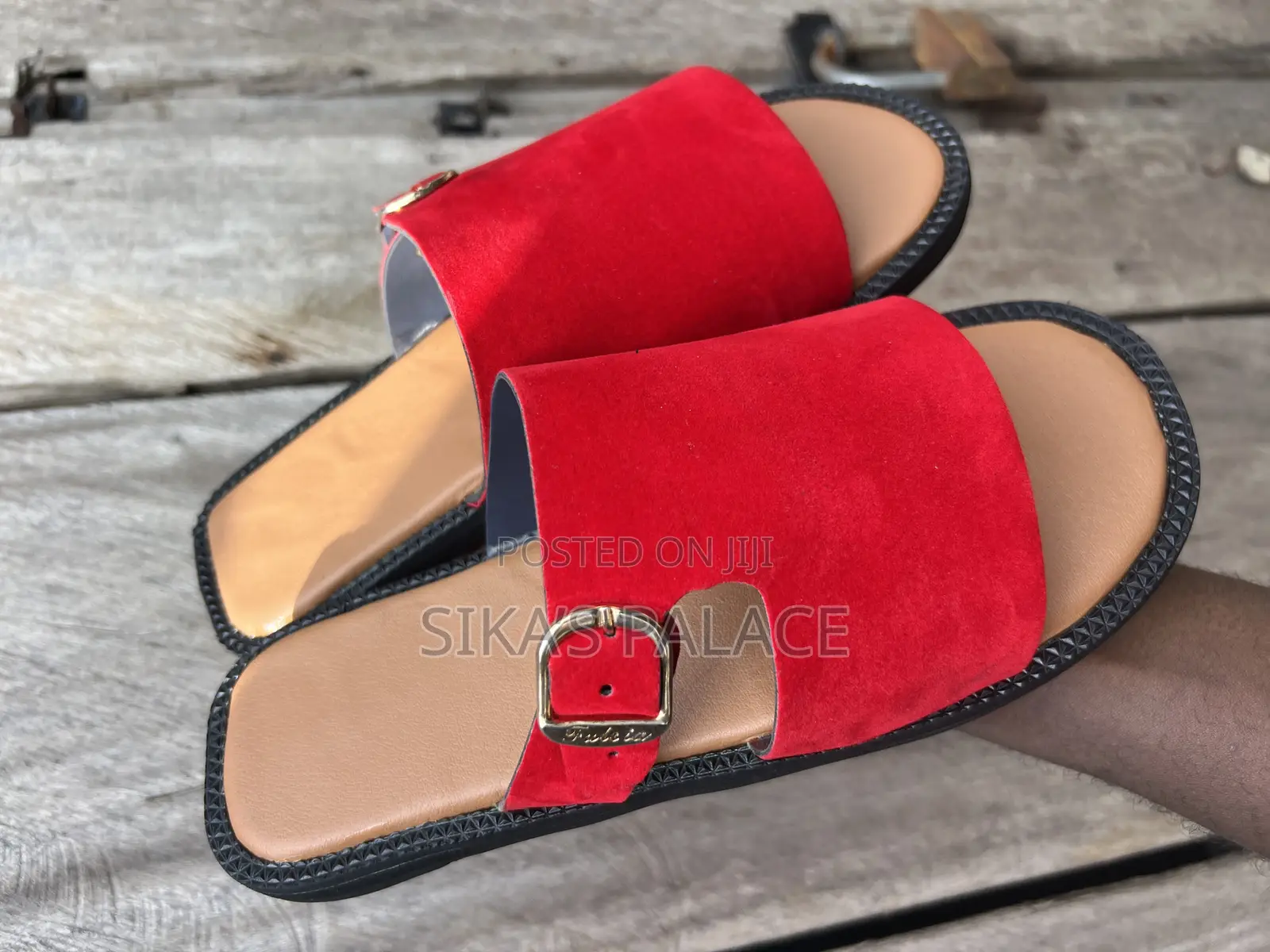 Red Velvet Overtopped Slippers