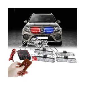 Car Grill Police Lights Red Blue