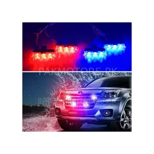 Car Grill Police Lights Red Blue