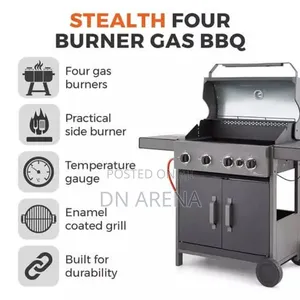 El-Fuego 4 Burner Gas Grill With Side Cooker
