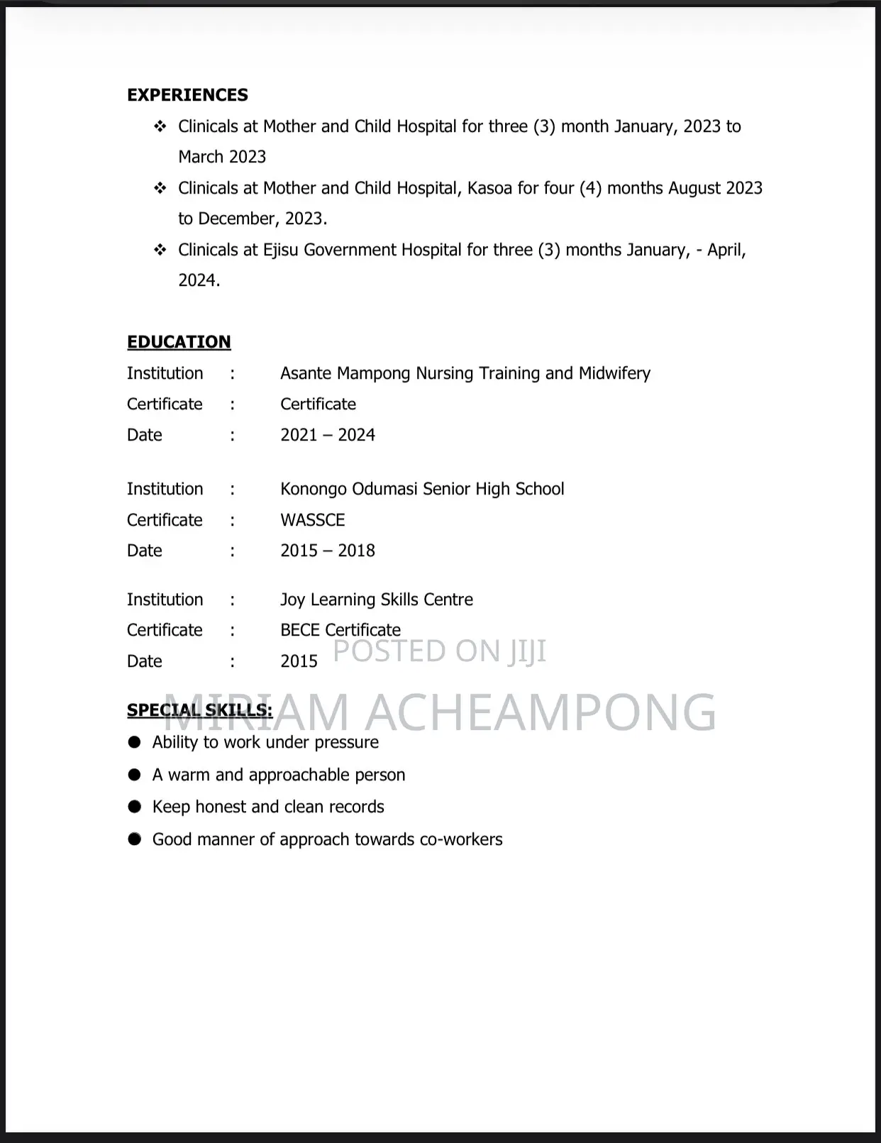 Caregiver for Hire at Airport With Accomodation