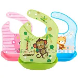 Baby Rubber Bibs With Silicone Crumbs Collector