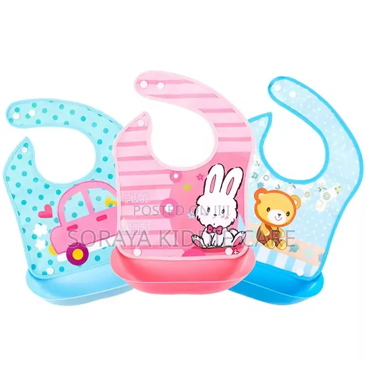 Baby Rubber Bibs With Silicone Crumbs Collector