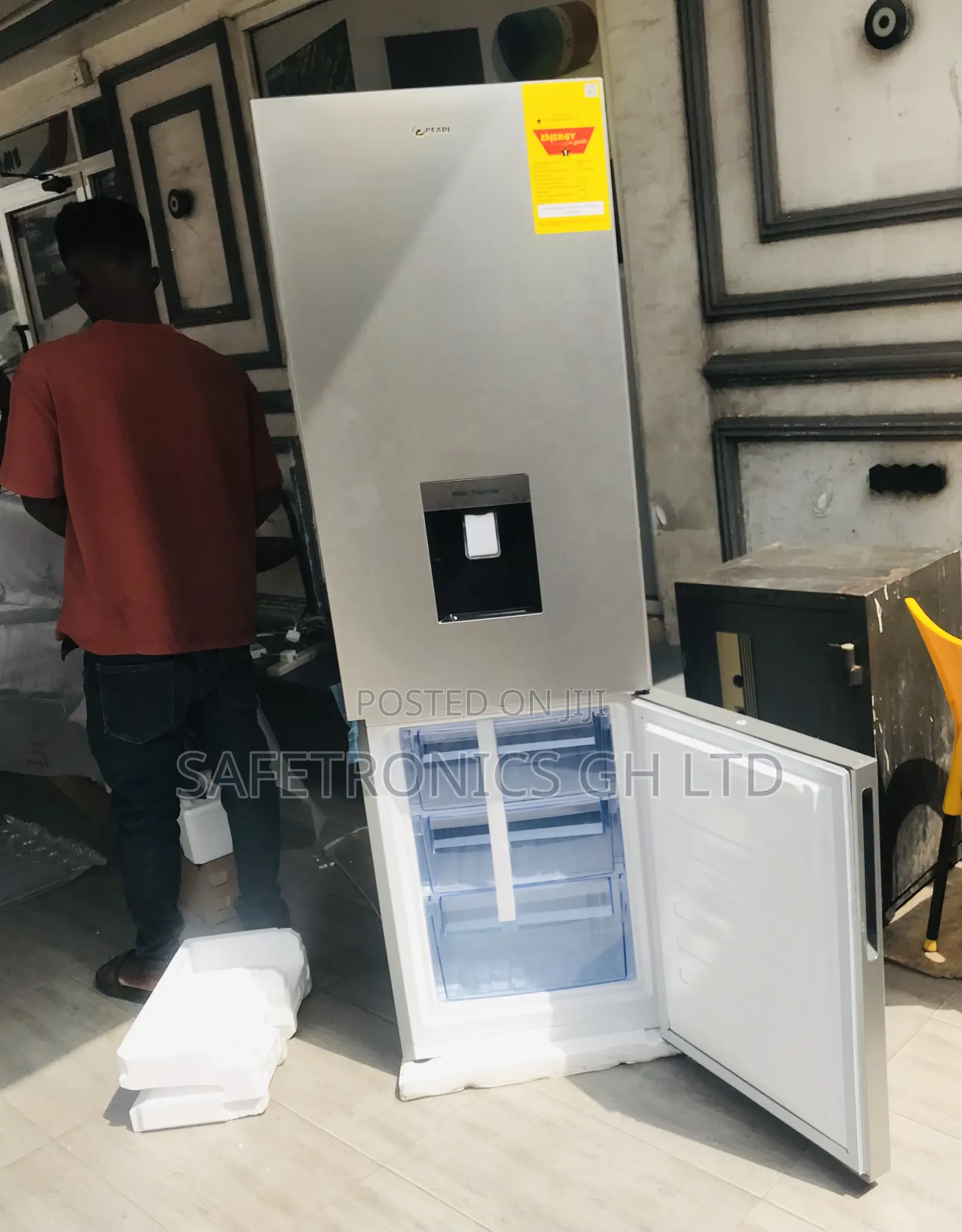 Order Pearl Doubledoor Bottom Mount PCF-334bwd Grey Fridge