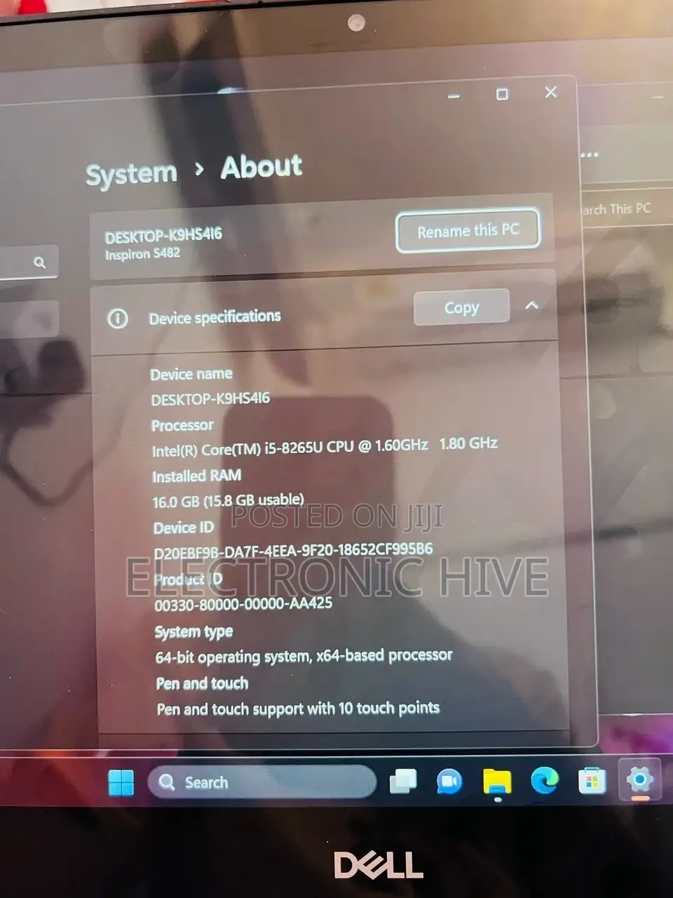 Laptop Dell 16GB Intel Core I5 SSD 256GB
