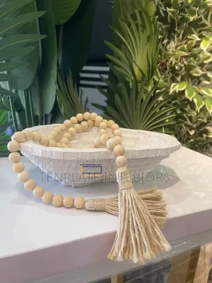 Trapeziod Tray With Wood Bead