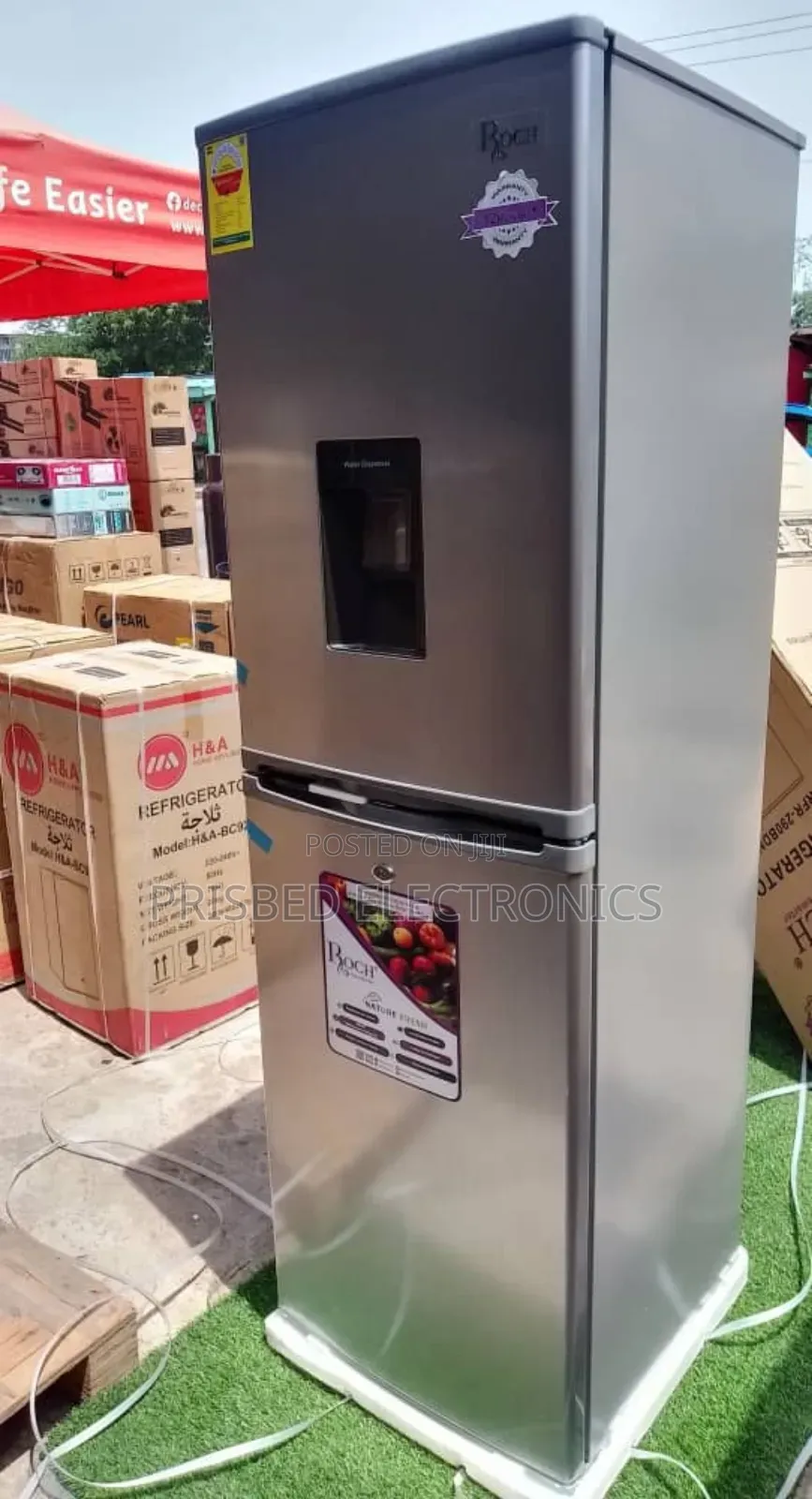 Roch Durable Double Door Fridge With Dispenser 246 Litres
