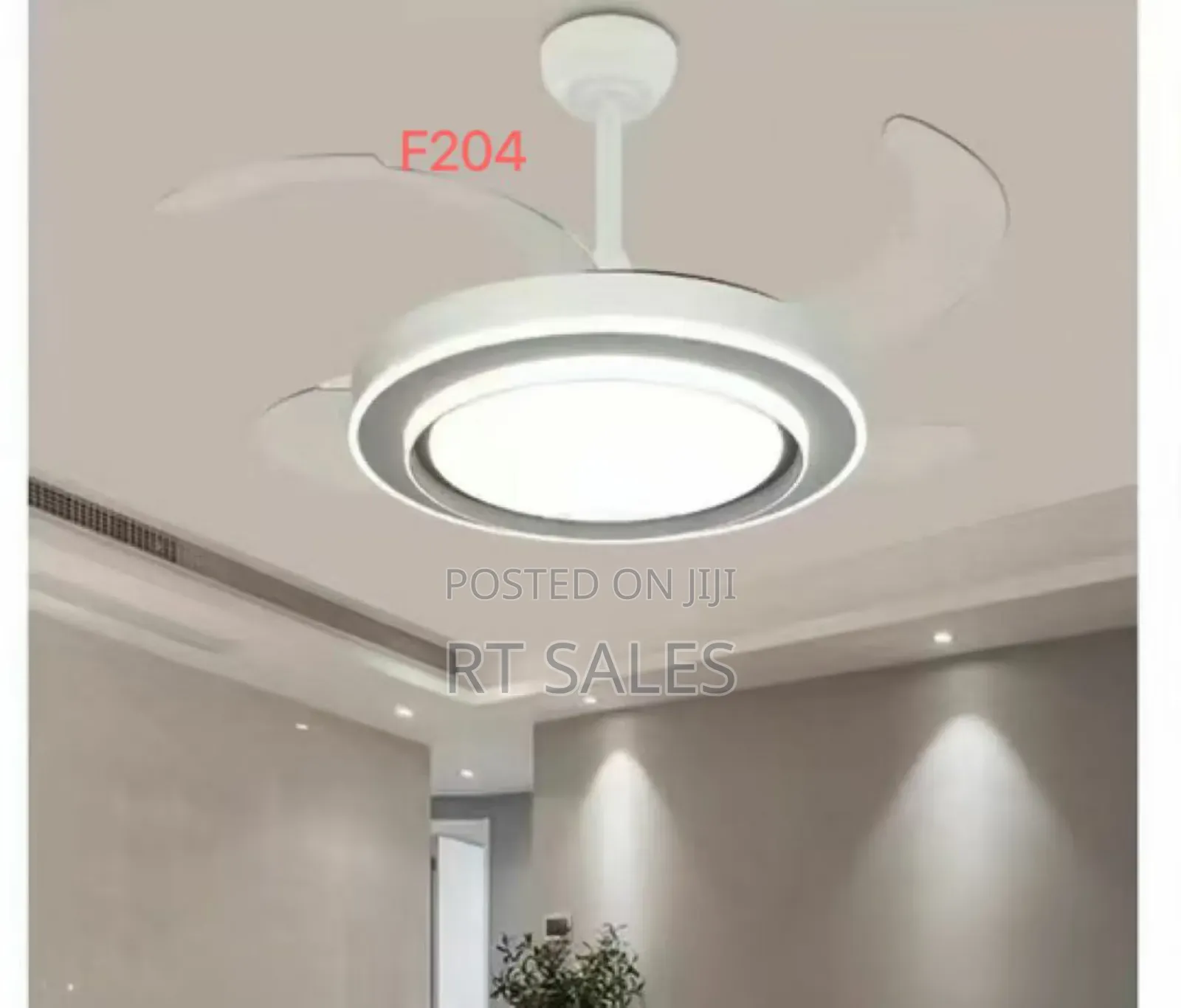 Remote Control White Fan With Light.