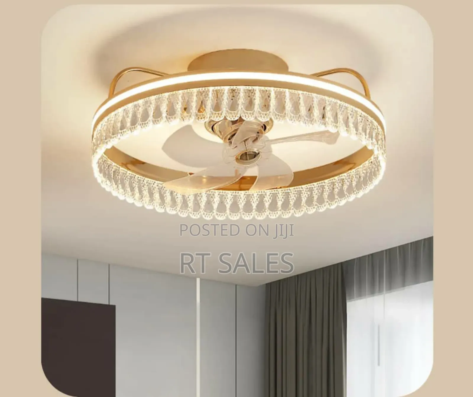 Gold Fan With Light.