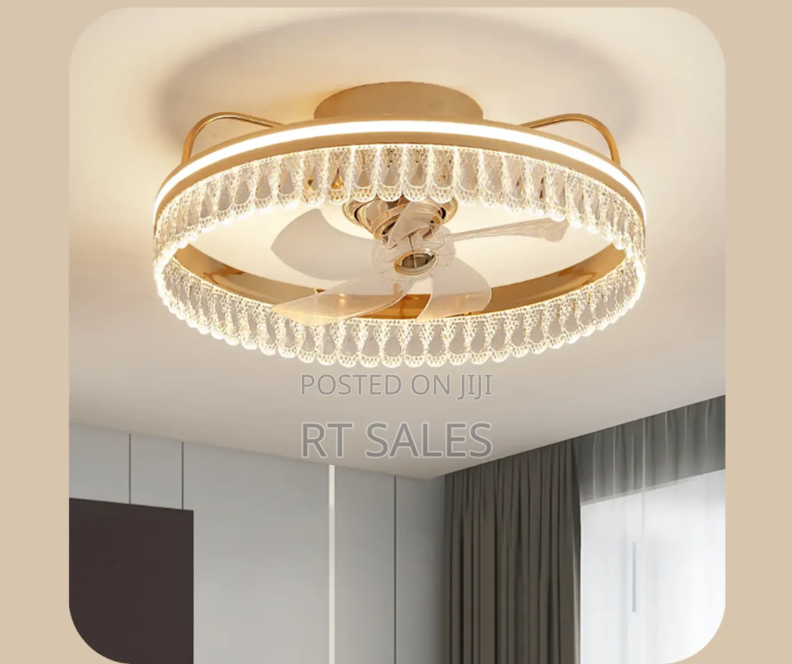 Gold Fan With Light.
