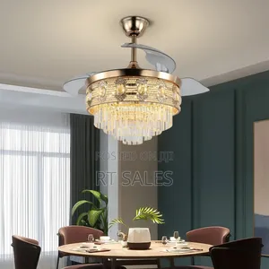 Led Remote Control Crystal Chandelier Fan With Light .