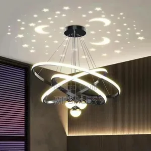 Black Neon Ceiling Chandelier Light