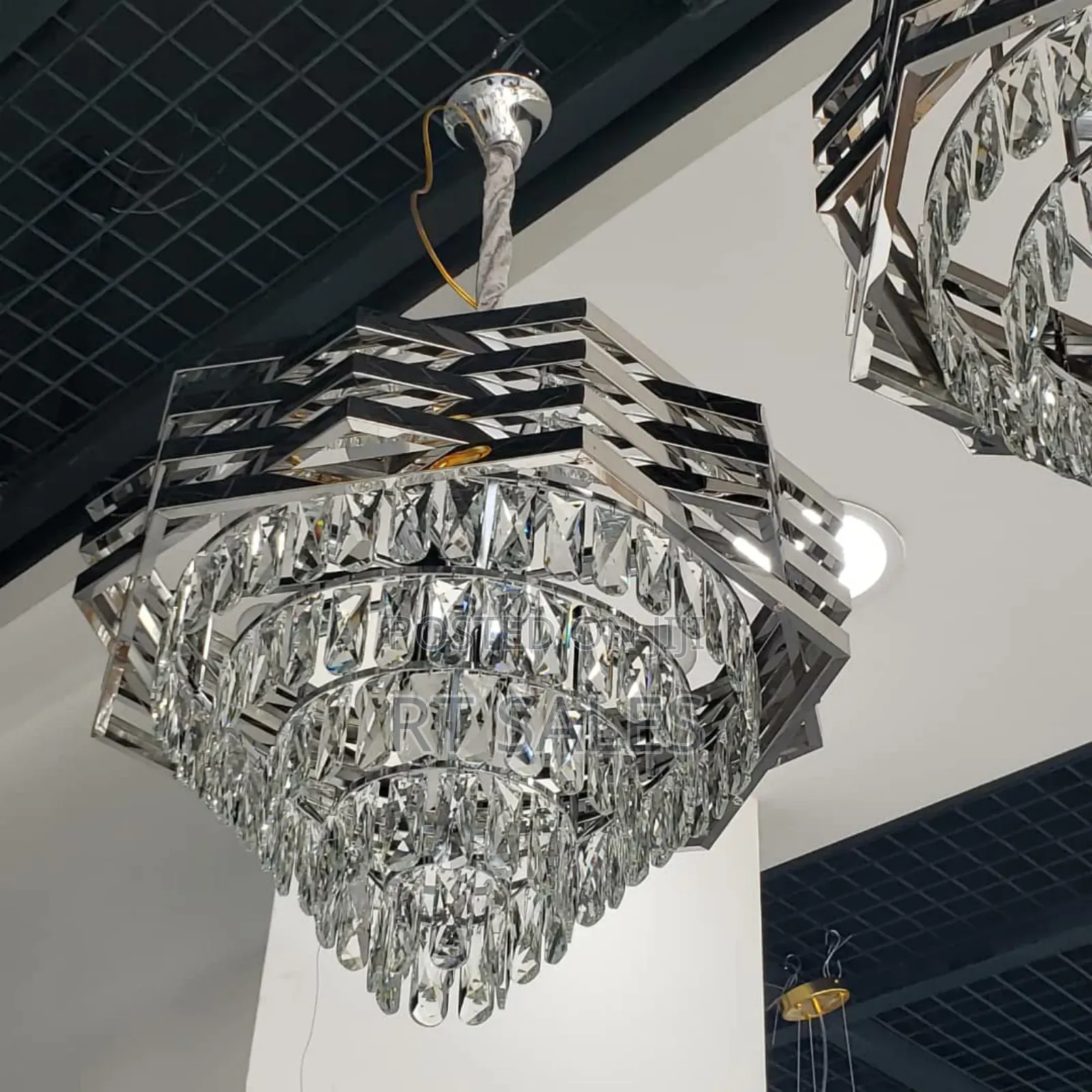 Silver E14 Chandelier Light.