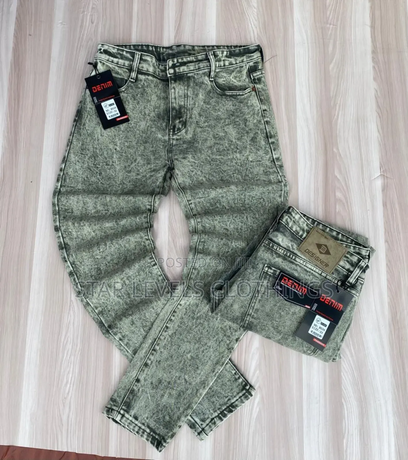 Denim Long Design Jeans Trousers for Men