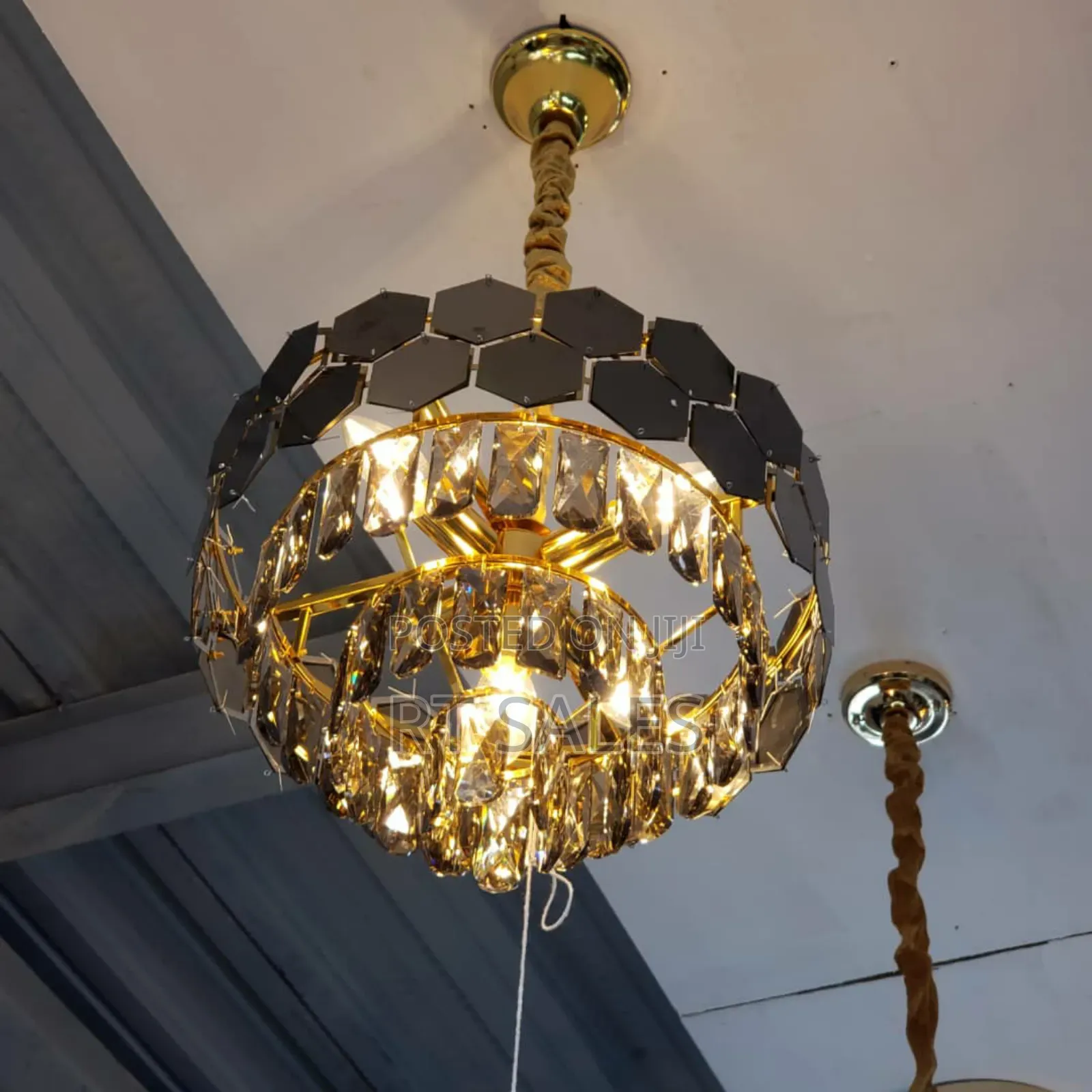Black and Gold Mini Chandelier Light