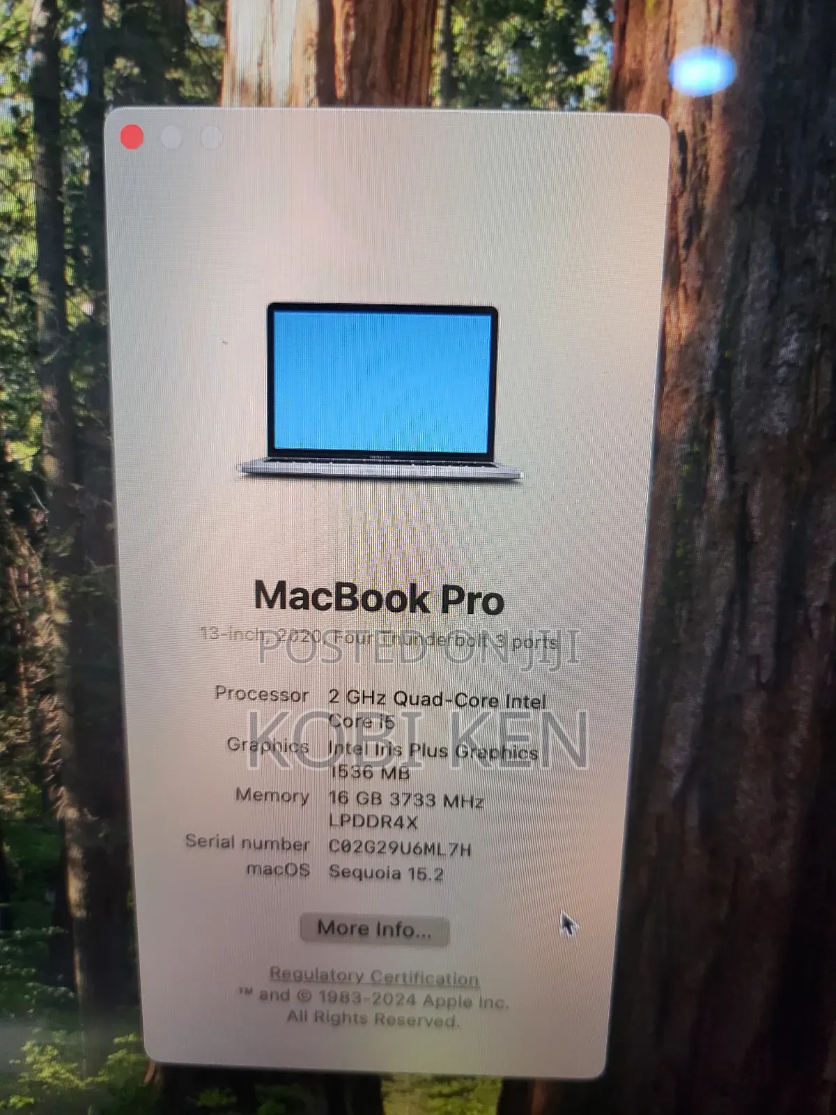 Laptop Apple MacBook Pro 2020 16GB Intel Core i5 SSD 512GB