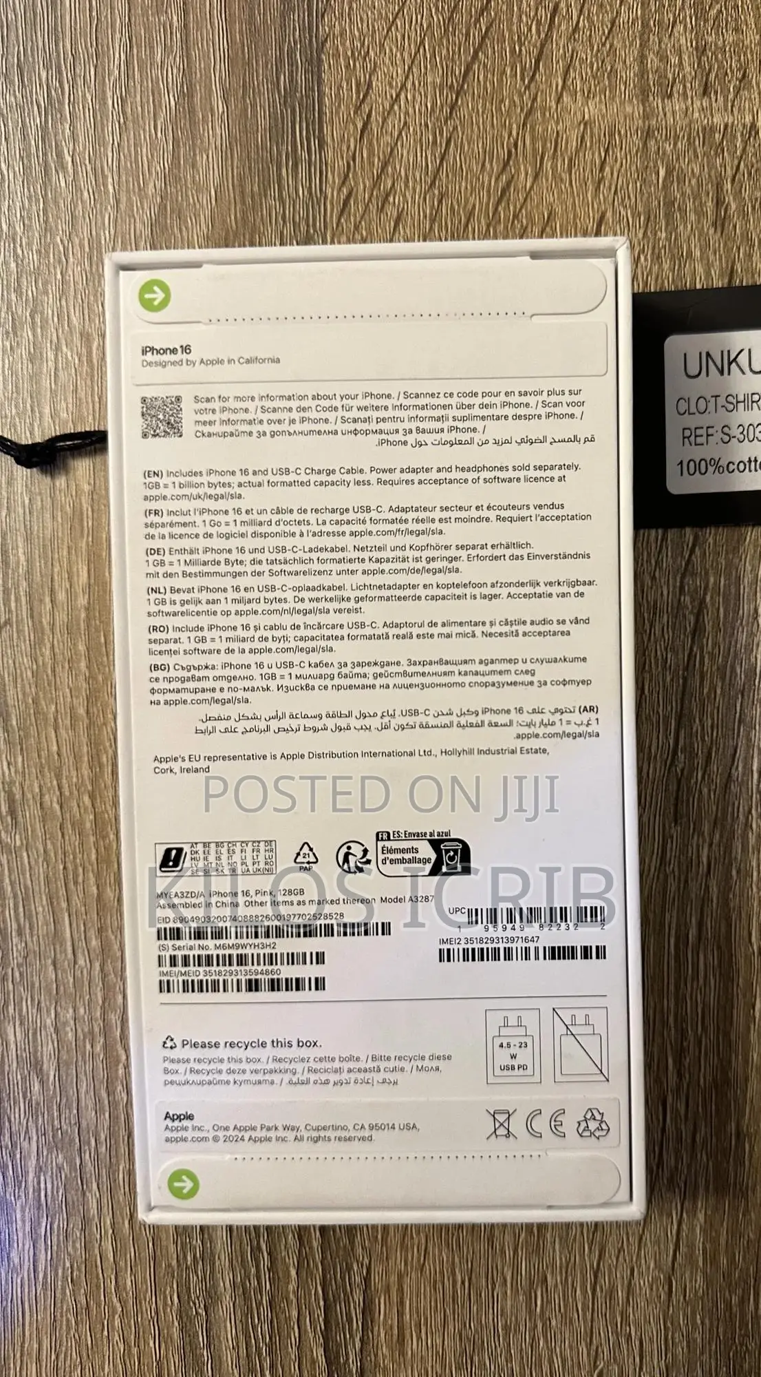 New Apple iPhone 16 128 GB Pink