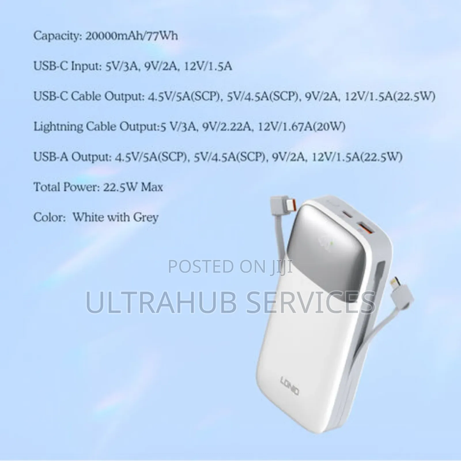 Ldnio Pq20 20000mah 22.5w Fast Charging Power Bank