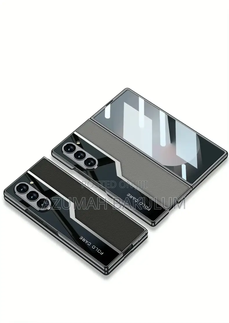 Galaxy Z Fold 6 Electroplated Plain Leather Case