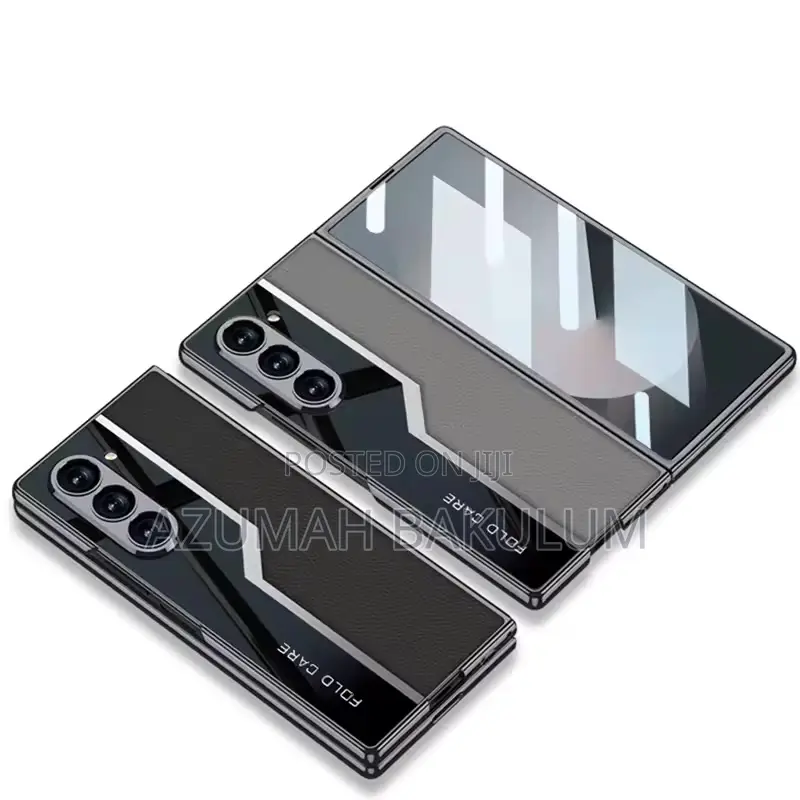 Galaxy Z Fold 6 Electroplated Plain Leather Case