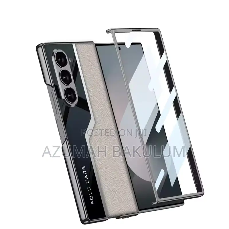 Galaxy Z Fold 6 Electroplated Plain Leather Case
