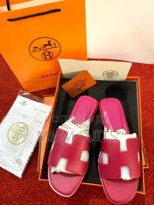 Pink Hermes Slippers Fresh in Box