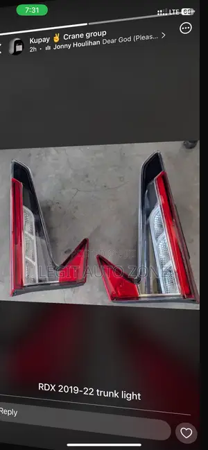 Acura RDX 2017,2018,2019,2020 Boot Light Available
