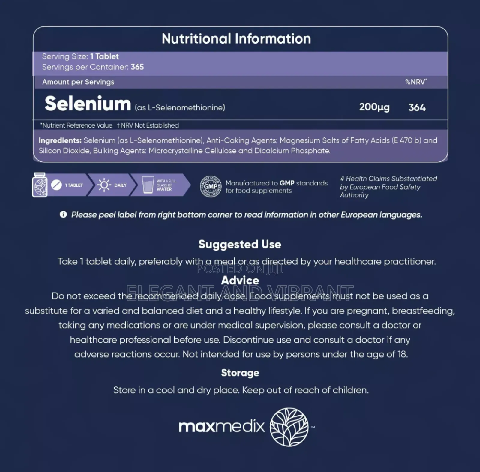 Selenium 200mcg 365tabl Hair,Skin,Nails,Immune Thyroid Sup