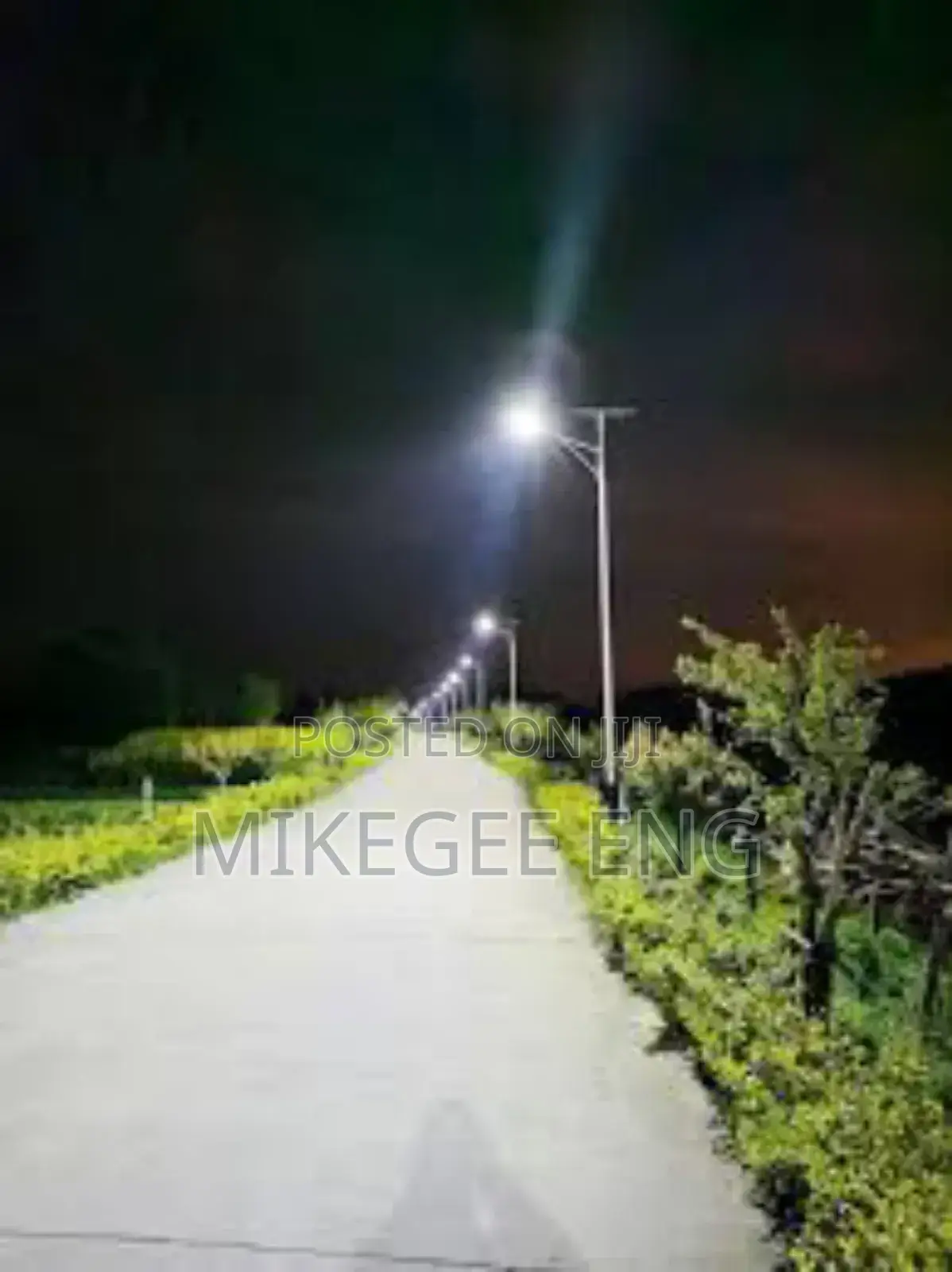 Solar Street Light and Flood Light Installation With 6 -8m Pole