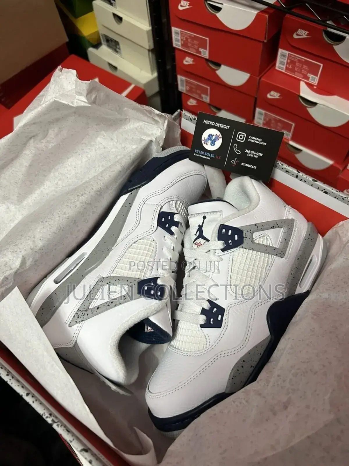 Jordan Retro 4 Oreo White and Blue