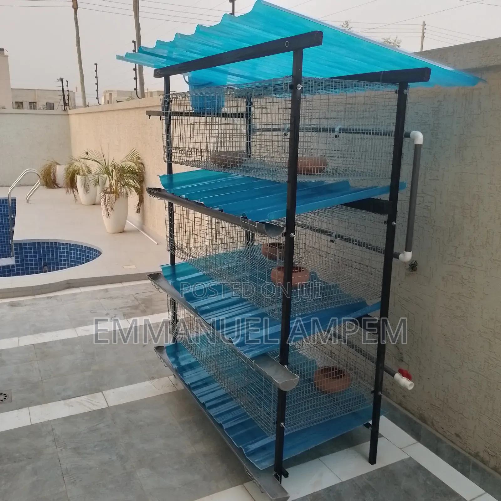 6 Unit Galvanised Cage for Rabbits and Grasscutters