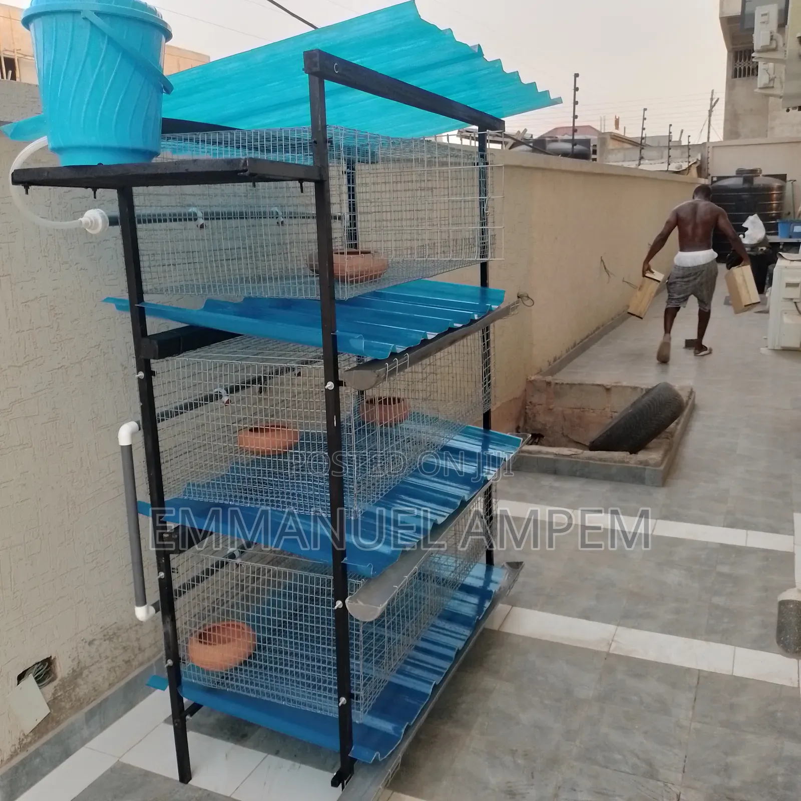 6 Unit Galvanised Cage for Rabbits and Grasscutters