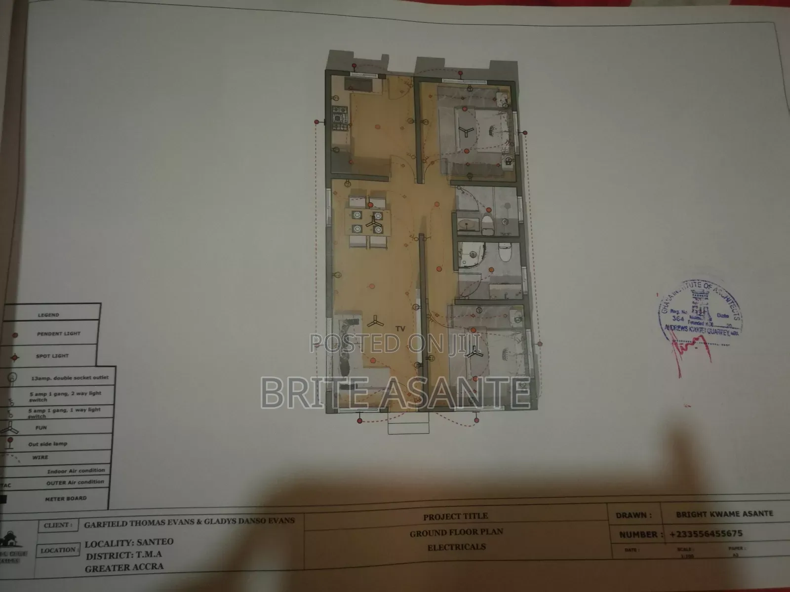 Professional Architecture Drawing With Stamp