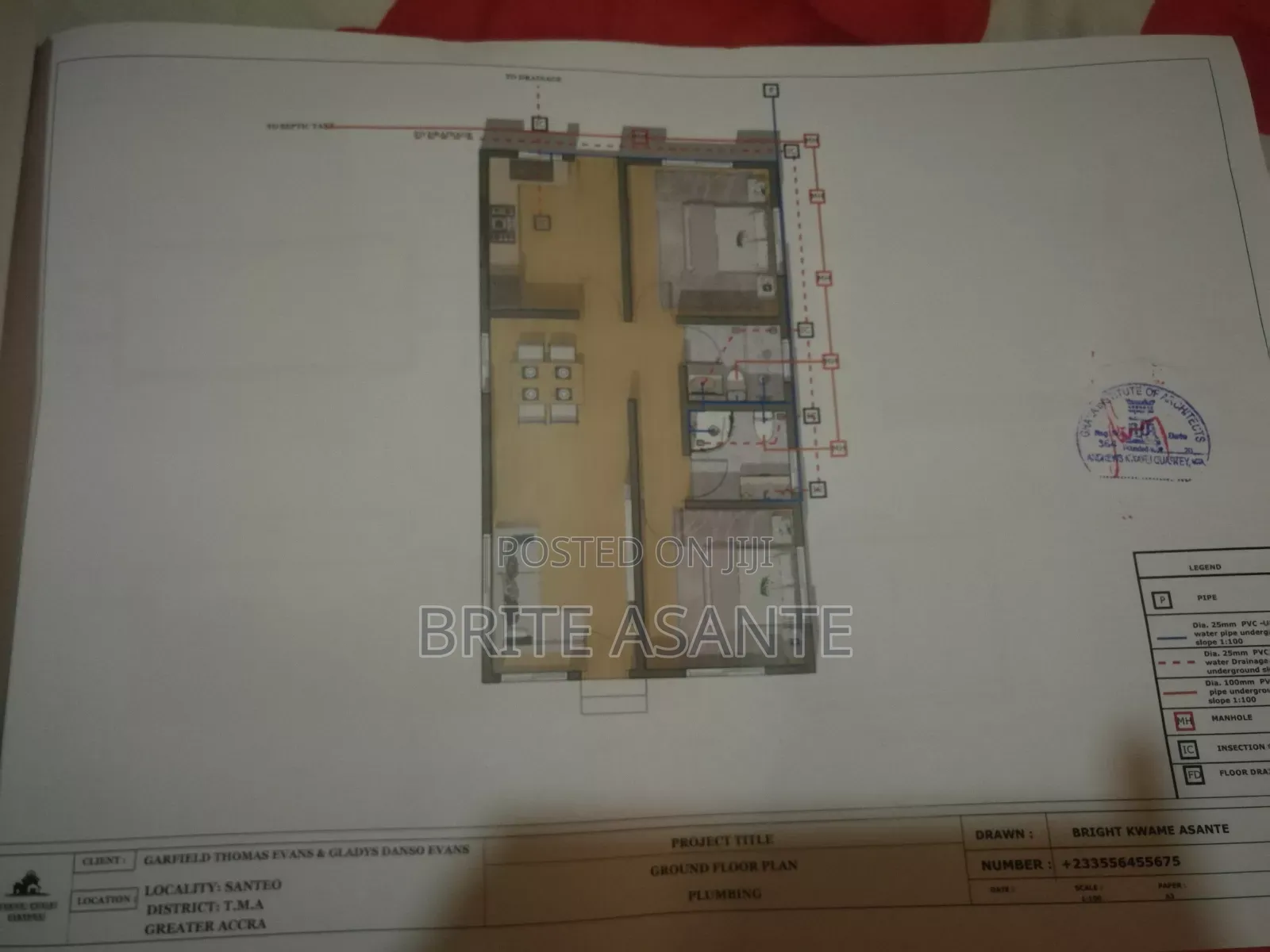 Professional Architecture Drawing With Stamp