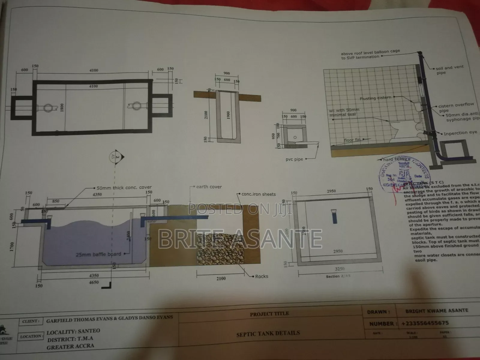 Professional Architecture Drawing With Stamp
