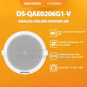 Hikvision Analog Ceiling Speaker Ds-Qae0206g1-v 6w