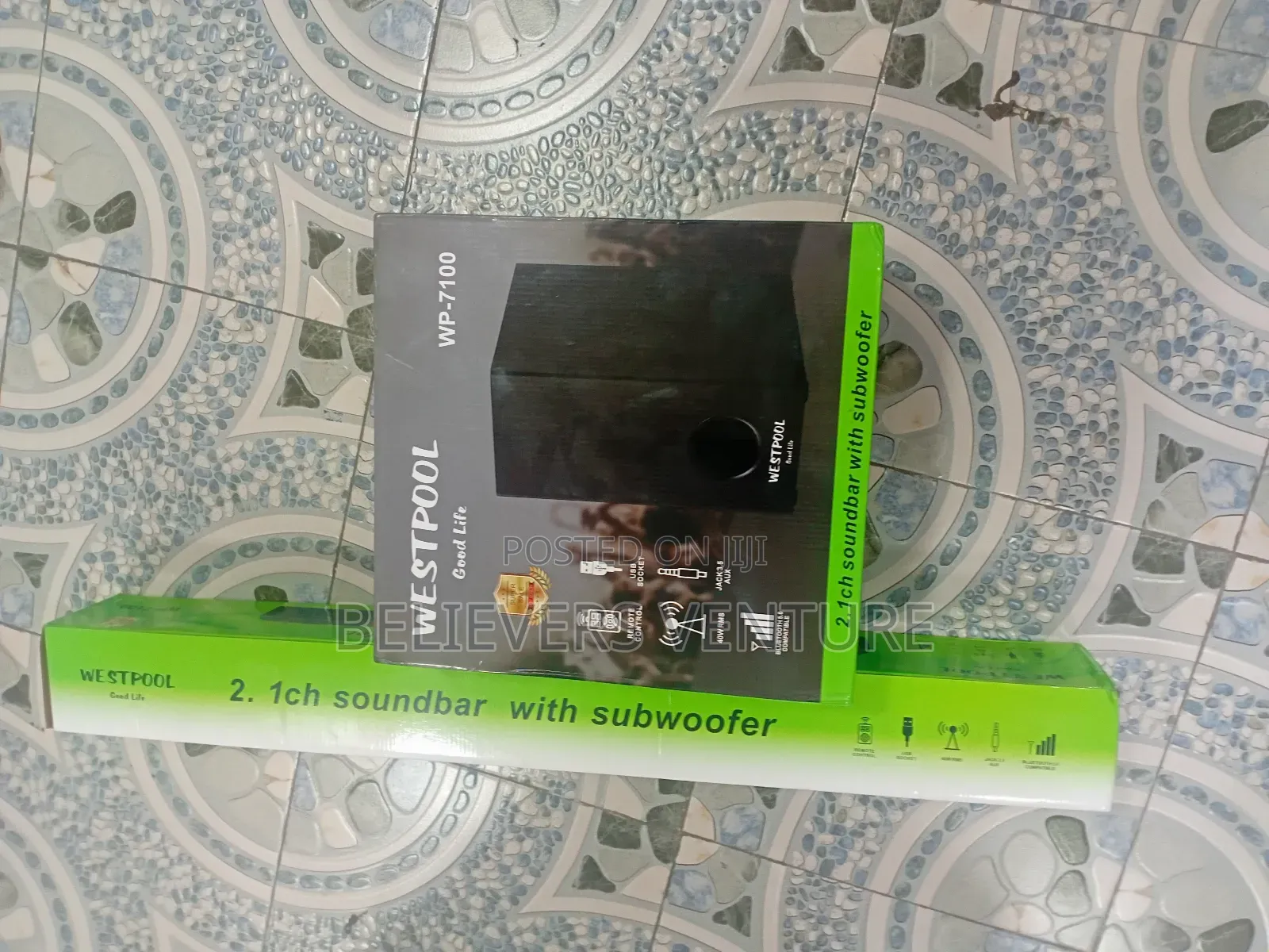 Portable Wp-7100 Westpool Appliance Subwoofer + Sound Bar Wp