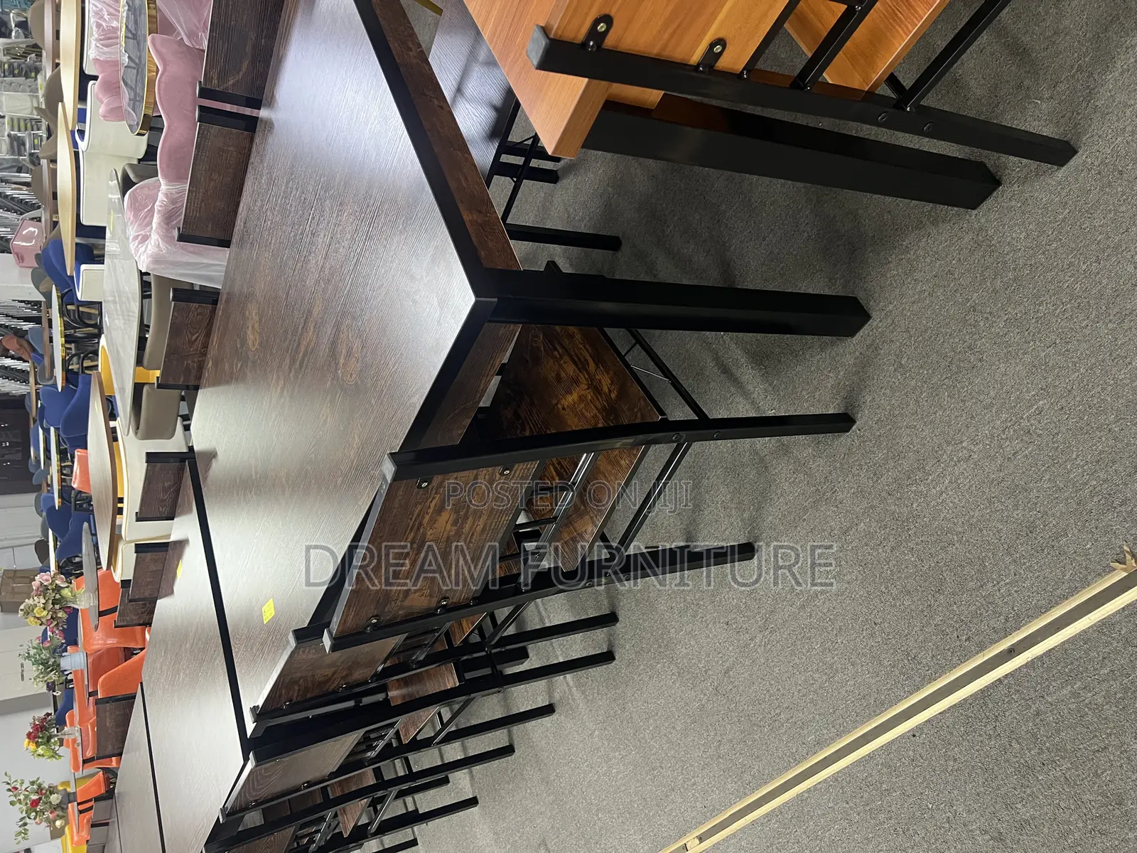 Six Seater Wooden Set(With Metal Legs)
