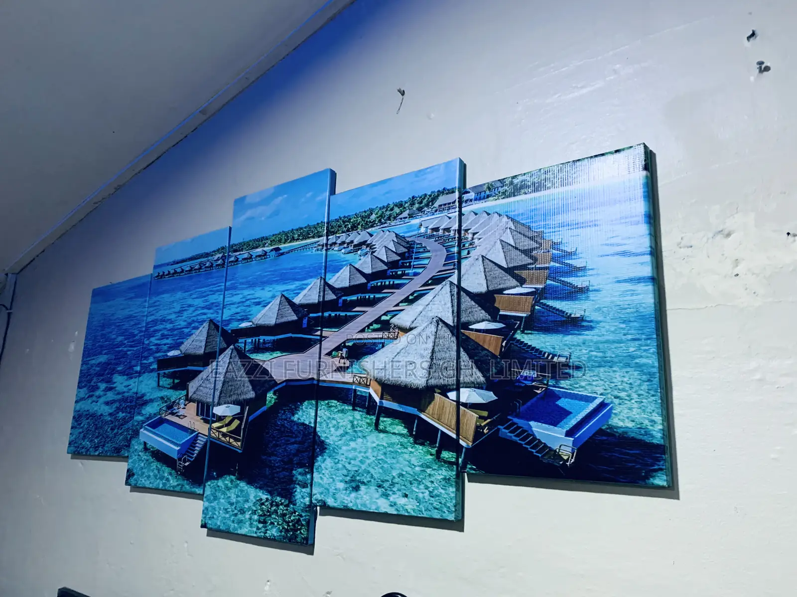 Beach House Ultimate Paradise 5 Panels Wall Art Canvas Frame