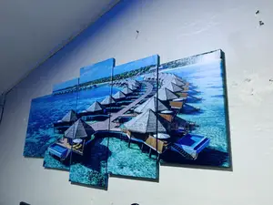 Beach House Ultimate Paradise 5 Panels Wall Art Canvas Frame