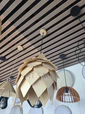 Brown Wooden Single Pendant Light