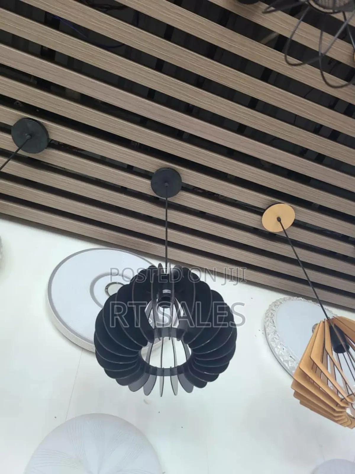 Black Wooden Modern Pendant Light