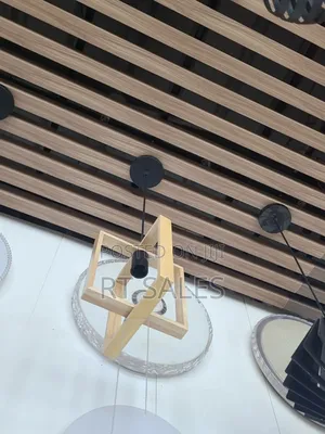 Square Wooden Single Pendant Light.
