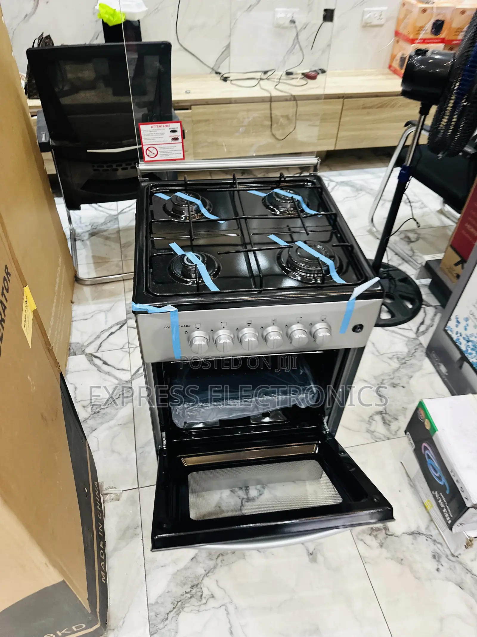 Stainless Steel Grey Cooker Oven 4burner 50/50 ——