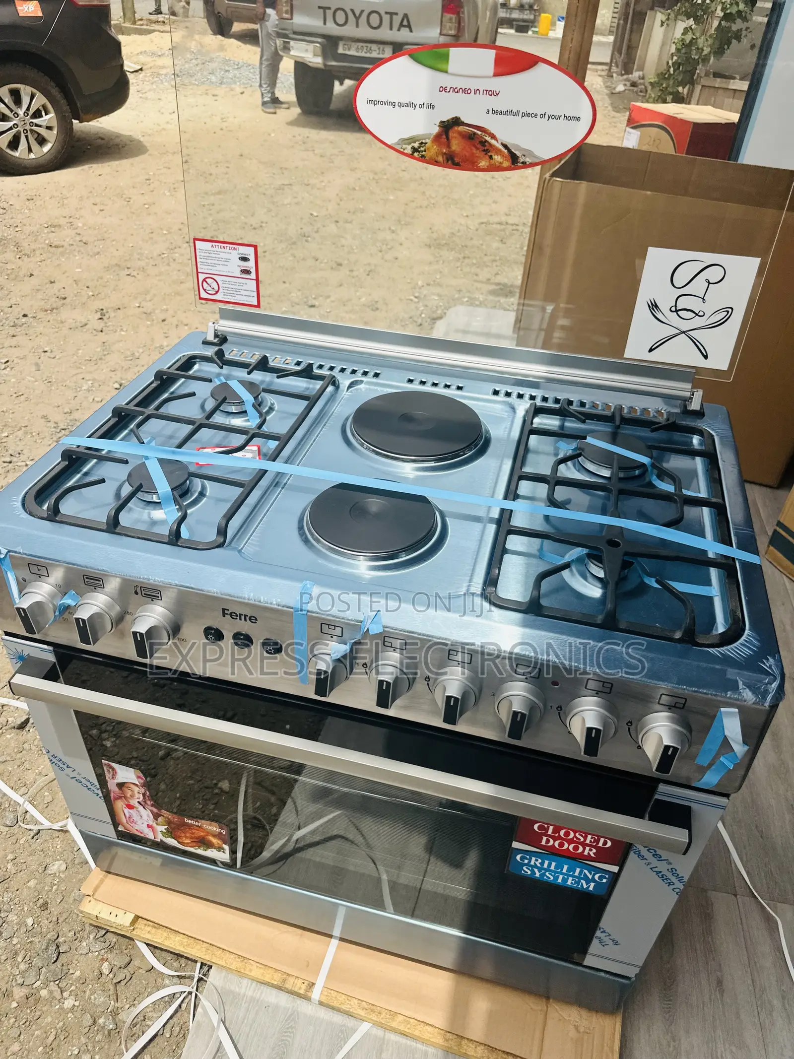 Gas Electric Cooker Oven Grill 4-2 Stove Dere Best Sale