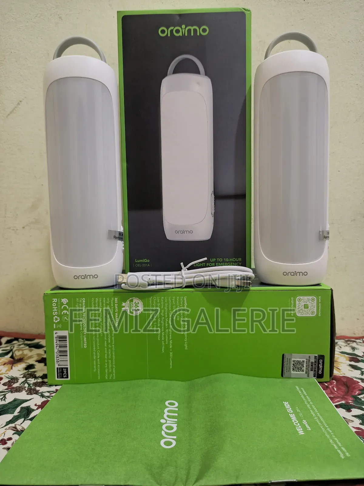 Oraimo Lumi Go 300 Lumens Emergency Light 2pcs