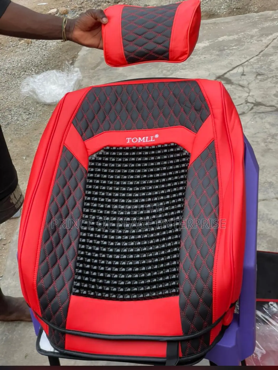 Seat Covers for Cars Red With Black Beads