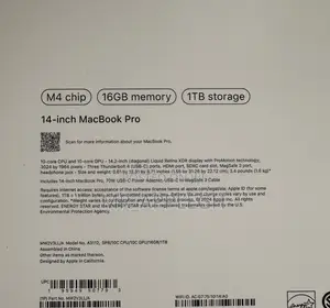 New Laptop Apple MacBook Pro 2024 M4 14-inch 16GB Apple M4 SSD 1T