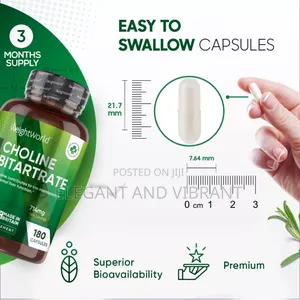 Choline Bitartrate 180 Caps 714mg High Strength Liver Supple