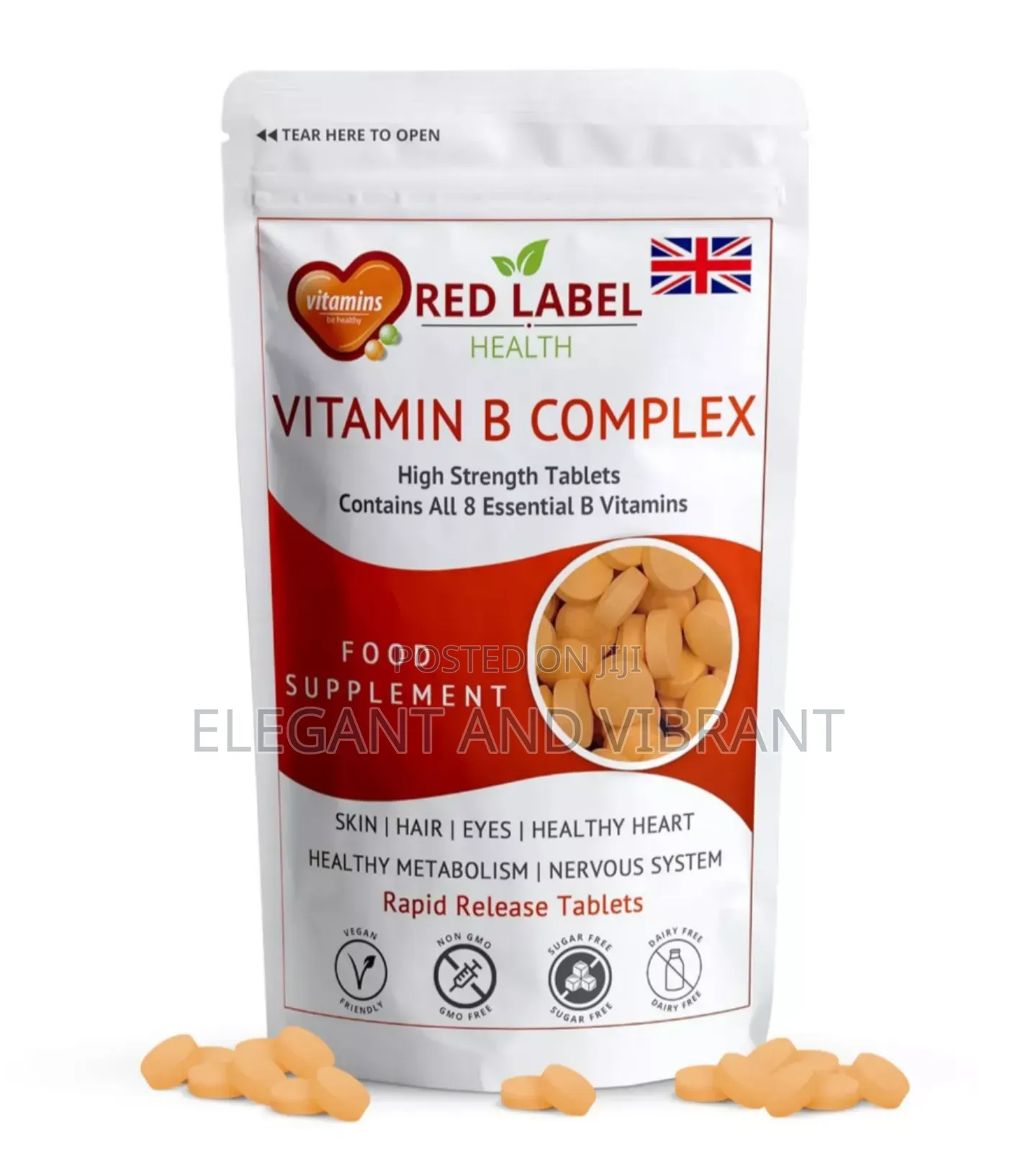 Vitamin B Complex 120 High Strength B1 B2 B3 B5 B6 B7 B9 B12